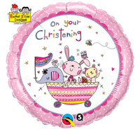 #BFK Balon foliowy 18" QL CIR "On Your Christening (różowy)" KK