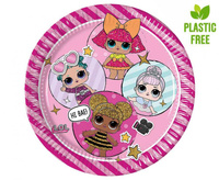 #ZTA Talerzyki pap. LOL Glitterati, next generation, 23 cm, 8 szt. (plastic-free) (papier FSC)