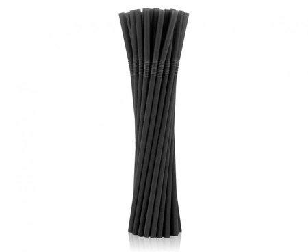 #ZSŁ Rurki (słomki) łamane wielokrotnego użytku, czarne 5x210mm/ 100 szt.