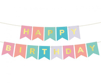 #DEGI Girlanda papierowa Happy Birthday, kolorowa, 2x200 cm