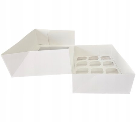Pudełko na 12 muffinek muffiny 33x24x10 cm BIAŁE