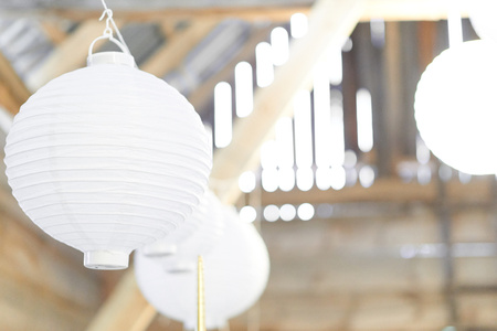 Lampion papierowy, biały, 20cm