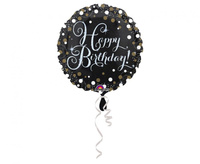 #BFK Balon foliowy 18" Sparkling Birthday, okrągły, 43cm, zapakowany