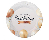 #ZTA_GD Talerzyki pap. Happy Birthday, 18 cm, 6 szt. BB