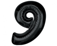 #BFC25 Balon foliowy Smart, cyfra 9, czarna, 92 cm  KK