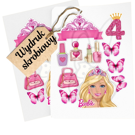 Wydruk jadalny, opłatek na tort BARBIE WZ. IV
