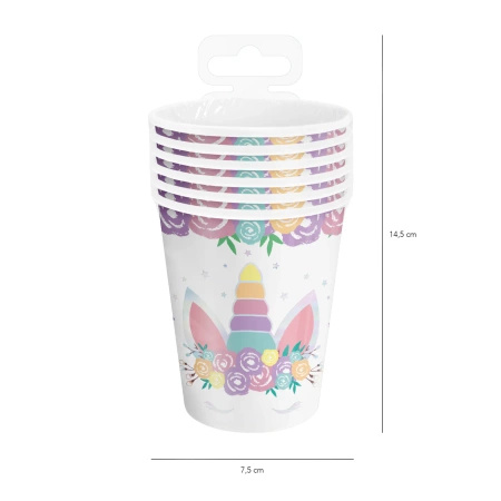 Kubek Jednorożec 220 ml 6 szt. Party Pal