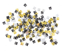 #DEKO Konfetti foliowe B&C cyferka 18, 18g, miks czarno-srebrno-złoty KK