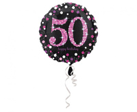 #BFK Balon foliowy Pink Celebration 50 okrągły, 43 cm, zapakowany
