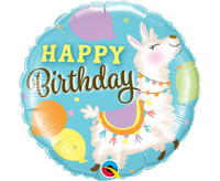 #BFK Balon foliowy 18" CIR - BDAY Llama