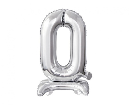 #BFC8 Balon foliowy B&C Cyfra stojąca 0, srebrna, 38 cm KK