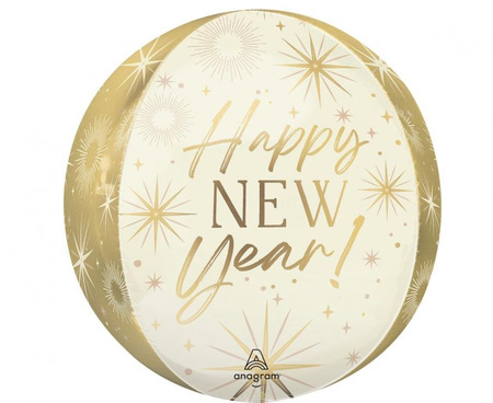 #BFK Balon foliowy 15" ORBZ - kula gold New Year