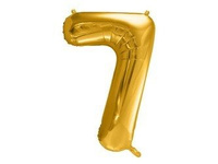 Balon foliowy Cyfra ''7'', 86cm, złoty Party Deco