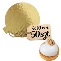 Bankietówki podkładki pod monoporcje jednostronne ZŁOTE 10 cm 50 szt
