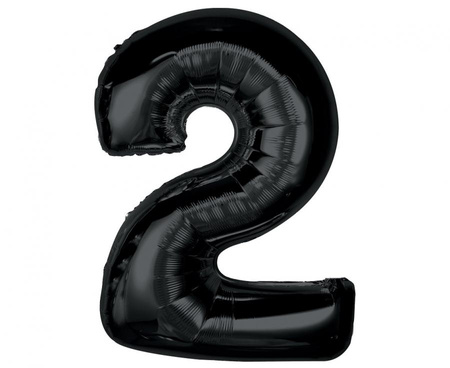 #BFC25 Balon foliowy Smart, cyfra 2, czarna, 92 cm  KK