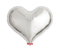 #BFK Balon Ibrex Hel, serce Jelly 18", Metallic Silver, 5 szt.