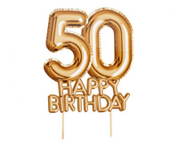 #DEI Piker "Glitz & Glamour",złoty napis 50 HAPPY BIRTHDAY