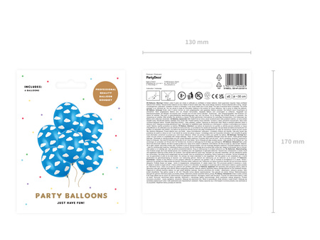 Balony 30cm, Gwiazdki, Pastel Black (1 op. / 50 szt.)