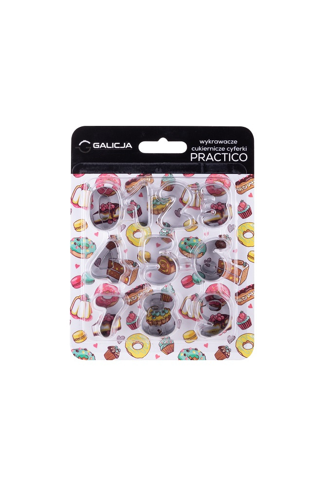 Metalowe wykrawacze do dekoracji w kształcie cyfr 0–9 PRACTICO Galicja