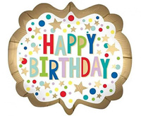 #BFK Balon foliowy XL - Gold Satin Marquee Dots KK