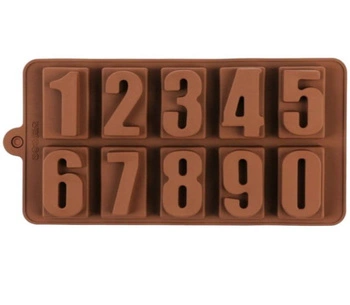 Forma silikonowa do czekolady i dekoracji CYFERKI 21x10 cm