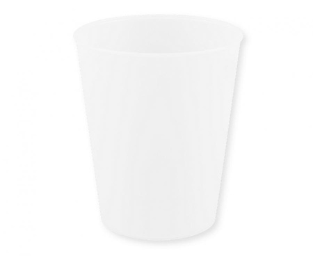 #ZKUW Kubek wielokrotnego użytku, biały-transparentny, 250 ml, 1 szt.
