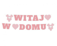 #DEGI Girlanda papierowa B&G Witaj w domu, różowa, 280 cm