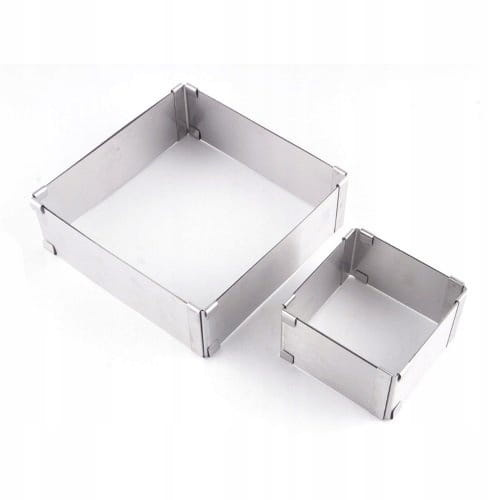 Rant regulowany do tortów i ciast w kształcie kwadratu i prostokąta