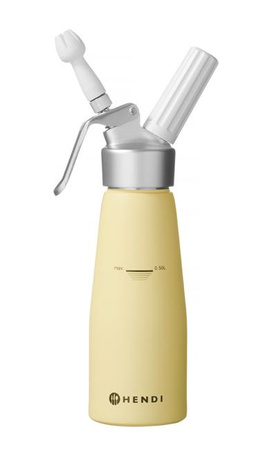 Syfon do bitej śmietany 0,5L, Pastelowy żółty, ?80x(H)260mm HENDI