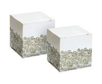 #ZI_GD Pudełka papierowe W&C na słodycze Złoty nadruk, 5x5x5 cm, 6 szt.