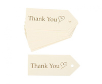 #DEI Zawieszka elegancka Contemporary Heart - Thank you, biało-złota, 10 szt.