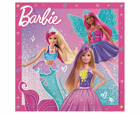 #ZSE Serwetki papierowe Barbie Fantasy Mattel, 33x33 cm, 20 szt. FSC