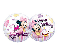 #BFK Balon foliowy 22" QL Bubble Poj. Minne Mouse 1 Urodziny ST ASORT KK