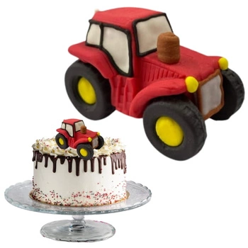 Figurka cukrowa TRAKTOR CZERWONY dekoracja cukrowa Slado
