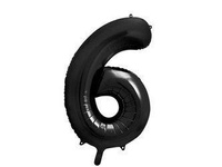 Balon foliowy Cyfra ''6'', 86cm, czarny Party Deco