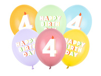 Balony 30 cm, 4, mix (1 op. / 6 szt.)