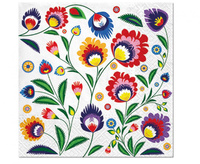 #ZSE Serwetki PAW wzorzyste Polish Folk 33x33 cm / 20 szt.