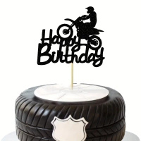 Topper na tort HAPPY BIRTHDAY MOTOCYKL MOTOR
