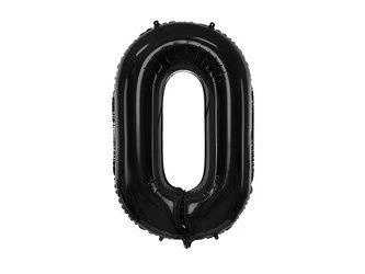 Balon foliowy Cyfra ''0'', 86cm czarny Party Deco