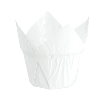 Papilotki do muffinek tulipany BIAŁE 20szt. Party Pal