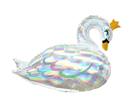 #BFK Balon foliowy 73 x 55 cm, Holographic Iridescent Swan, SuperShape