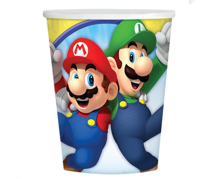 #ZKU Kubeczki papierowe Super Mario 250 ml, 8 szt. (NT)