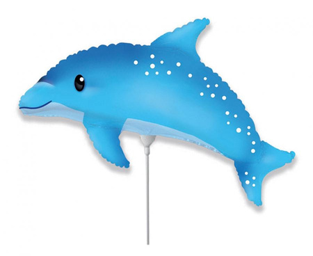 #BFK Balon foliowy 14" FX - Słodki Delfin, niebieski, niepakowany