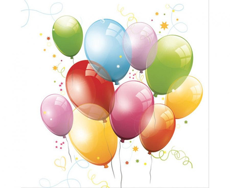 #ZSE Serwetki pap. Birthday Balloons, 33x33 cm