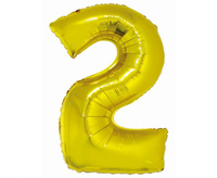 #BFC37 Balon foliowy Smart, Cyfra 2, złota, 76 cm AA