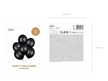 Balony 30cm, 70th Birthday, Metallic Mix (1 op. / 6 szt.)