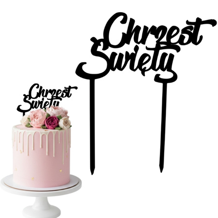 Topper na tort CHRZEST ŚWIĘTY 15 cm + personalizacja koloru