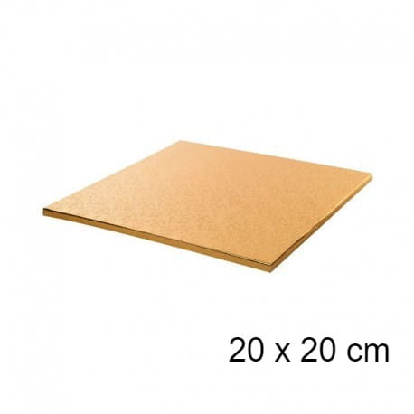 Podkład pod tort złoty 20x20 cm h 1,2 cm – kwadratowy, elegancki podkład do ciast i tortów