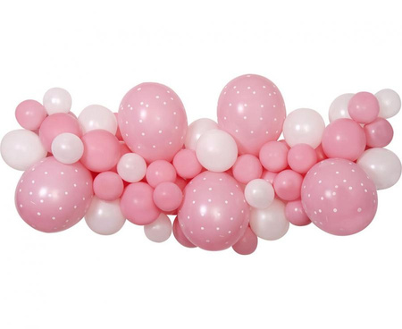 #GB Girlanda balonowa DIY Baby Pink, 65 szt.