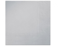 #ZSE Serwetki PAW gładkie jednokolorowe srebrne 33x33 cm / 20 szt.